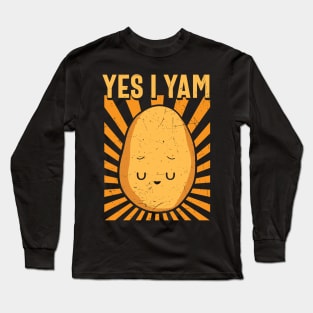 Yes I Yam Funny Potato Last Minute Matching Halloween Lazy Costume Gift Long Sleeve T-Shirt